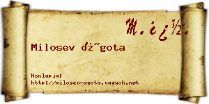 Milosev Ágota névjegykártya