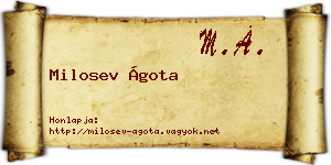 Milosev Ágota névjegykártya