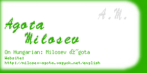 agota milosev business card